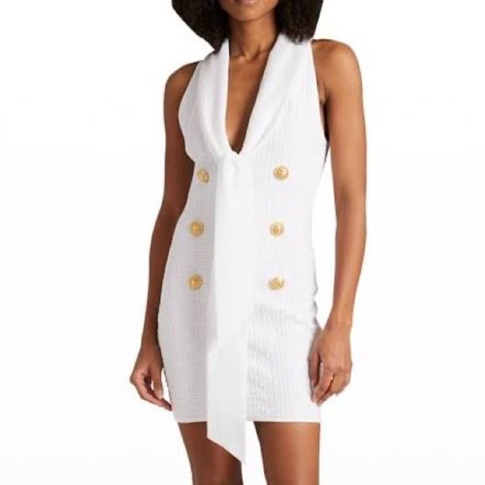 Balmain Jacquard Monogram Sleeveless Dress NWT